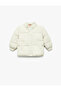 Long Sleeve Pocket Cotton Lined Stand Collar Puffer Coat