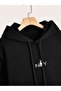 3 İplik Ny Kule Logo Sweatshirt - Black Printed Oversize Hooded Hoodie - 4
