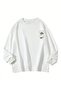 Santa Barbara California Sweatshirt - White Printed Oversize Crew Neck - 2