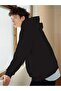 3 İplik New York 28 Sweatshirt - Black Printed Oversize Hooded Hoodie - 2