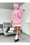 Love Bear Winter Thick Sweatshirt - Dusty Pink Printed Oversized Hoodie - 2