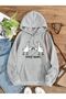 3 Yarn Goose Bumps Ducks Winter Thick Sweatshirt - Gray Printed Oversize Hoodie