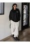 Skateboard Cardigan - Black Printed Winter Oversize Hooded Cardigan with Zipper Pocket Detail - 4