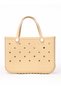 EVA Rubber Beach Tote Bag with 5 Summer Charms for Women & Family - (Beige - Large) - 4