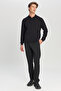 Men's Black Cotton Standard Fit Regular Cut Polo Neck Knitwear Sweater - 2