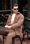 Brown Melton Men's Shirt and Trousers Two-Piece Set E7328 - 3