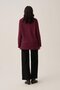 Burgundy-Soft Textured Gold Buttoned Sweatshirt - 4