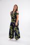 11225101 Women's Plus Size Lapel Shoulder Detail 2-Piece Set Navy Blue