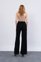 Women's Summer Black High Waist Premium Eyelet Closure Trousers Casual Daily Office Stylish 30219 - 3