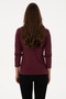Women's Burgundy Basic Polo Neck Sweatshirt 50307755-Vr177 - 5