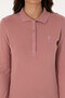 Women's Dusty Rose Basic Polo Neck Sweatshirt 50307755-Vr221 - 6