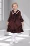 Girls' Velvet Ruffle Collar Dress - 3 - 10 Years - 6 Color Options - Purple