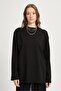 Geniş Kol Oversize Basic T-shirt Siyah - 2