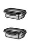 2 Pieces 304 Steel 550 ml Food Fruit Meat Refrigerator Nutrition Storage Container Mt224