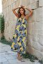 Women's Strapless Lined Chiffon Midi Summer Dress 700-3753374