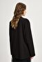 Geniş Kol Oversize Basic T-shirt Siyah - 4