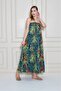 Women's Strapless Lined Chiffon Midi Summer Dress 700-3753374 - 5