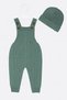 Baby Girl and Boy Adjustable Strap Diamond Pattern Beret Knitwear Salopet Set - 5