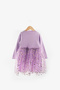 Girl's Dress with Lilac Star Print Tulle Skirt - Karen - 5