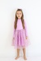 Girl's Dress with Lilac Star Print Tulle Skirt - Karen - 4