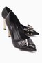 Sven Black Patent Leather Kemar Detailed Women's Heeled Shoes - 5