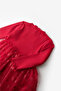 Red Star Printed Tulle Skirted Girl's Dress - Karen - 7