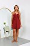 Women's Cotton Rope Strap Plus Size Nightgown Burgundy - 6
