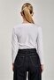 Women's u-neck long sleeve bodysuit - white - 5