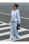 Gray Wideleg/Wide Leg Sweatshirt/Lower Pants of Tracksuit Set - 4