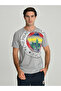 Fenerbahce Grau Melange Tribune 6 Color Logo Men's T-Shirt