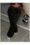 Black Baggy Battal Plus Size Sportswear Quality Loose Cut Stretchy Comfortable Fabric Sweatpants - 8