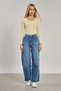 Women's u-neck long sleeve bodysuit - light yellow - 3
