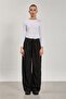 Women's pleated palazzo pants - black