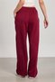 Women's Elastic Waist Modal Wide Leg Trousers - Burgundy - 5
