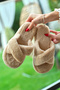 Women's Cream Cross Plush House Slippers - 4