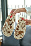 Women's Mink Patterned Plush Cross House Slippers - 4