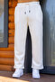 White Men's 3-Thread Baggy Ribbed Sweatpants - 6