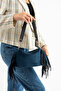 Gardenia Dark Blue Suede Buckle Women's Shoulder Bag