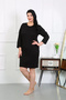 Women's Plus Size Combed Cotton Nightgown Home Dress Black - 4