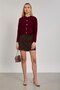 Women's Buttoned Knit Cardigan - Burgundy - 4