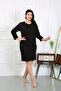 Women's Plus Size Combed Cotton Nightgown Home Dress Black - 3