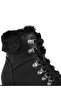 Women Faux Fur Collar Ankle Boots in Black - 4