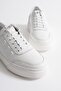 Eryon Men's White Genuine Leather Casual Sneaker with Rubber Detail Shoes - 2