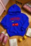 3 Yarn Combed Cotton Cherry Printed Unisex Hooded Children's Sweat