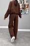 women's 3-thread brushed inside oversized tracksuit set NBG105 - 5