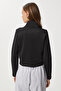Zippered Crop Scuba Knitted Sweatshirt Lpx0003 Black - 5