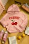 3 Yarn Combed Cotton Cherry Printed Unisex Hooded Children's Sweat