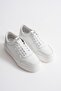 Eryon Men's White Genuine Leather Casual Sneaker with Rubber Detail Shoes