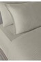 100% Cotton Satin Stripe Flounce Single Duvet Cover Set Stone 160X220 cm - 5