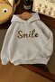 3-Ply Combed Cotton Smile Printed Unisex Hooded Children's Sweatshirt